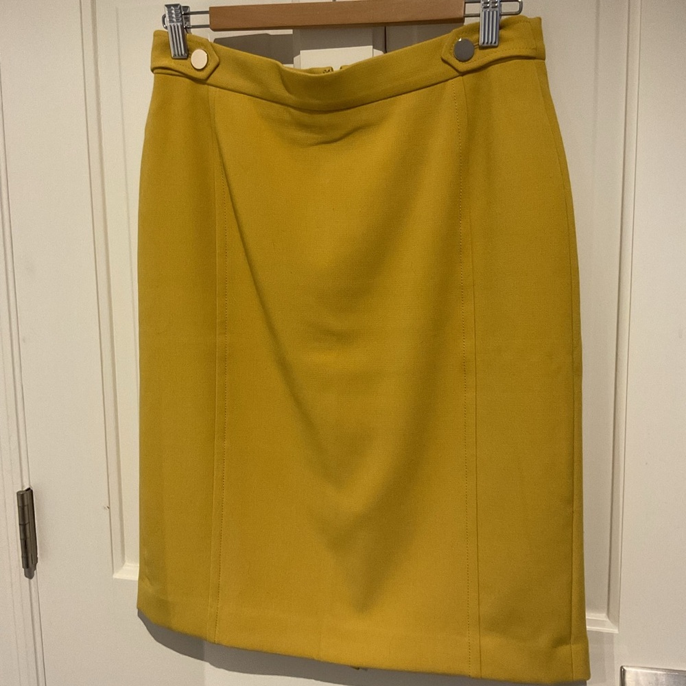 Ann Taylor Mustard Yellow Pencil Skirt